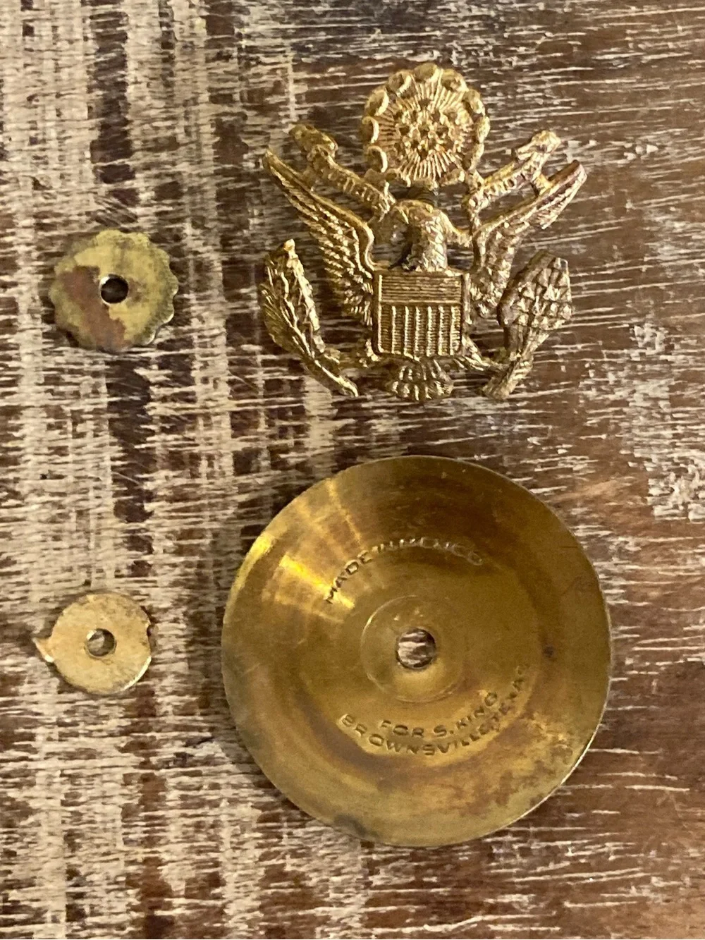 Vintage Eagle WWII Military Button - Brass Tone - Enlisted US Army Hat Pin